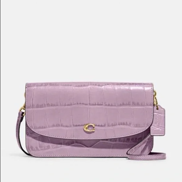 Coach Ice Purple Crocodile Embossed Leather Convertible Hayden Crossbody Bag NWT - Picture 1 of 5